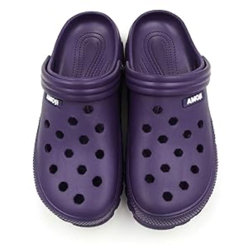 Amoji Unisex Purple Clogs Shoes Slippers Sandals Women’s Size‎ 9- NEW